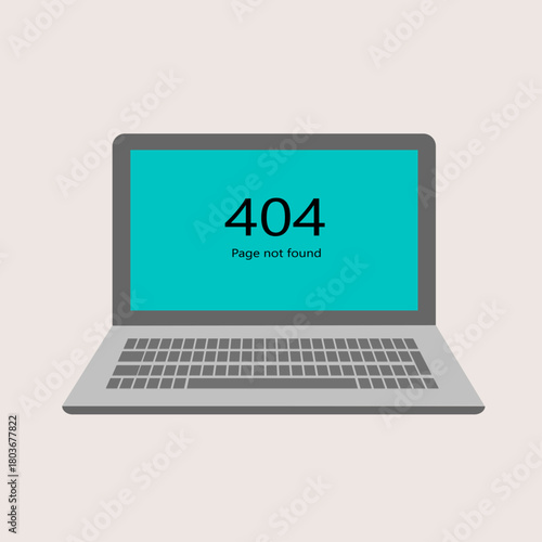 laptop with a message eror 404 page not found