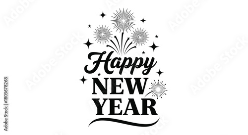 Celebrate New Year's with this festive black and white design!