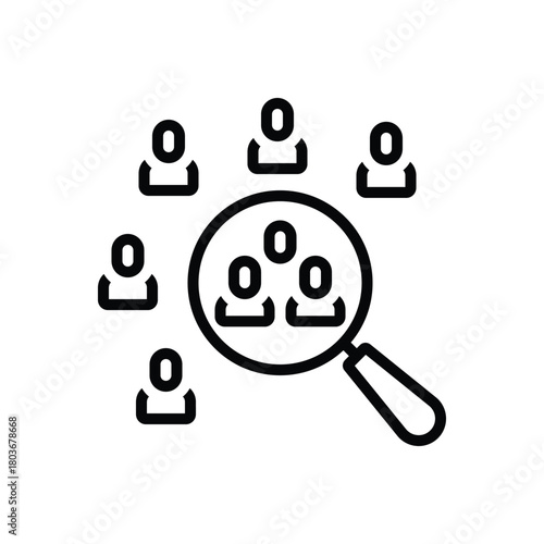 Black line icon for market segmentation