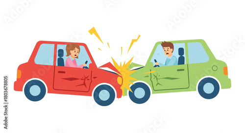 Terrified drivers involved in minor car crash needing auto insurance