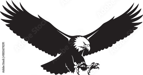 Flying Eagle Bird Outline – Wild Animal Vector Design