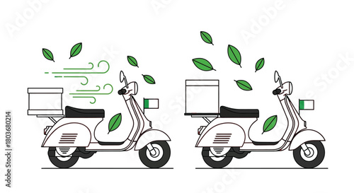 Get fast Italian food delivery with vibrant red scooters today