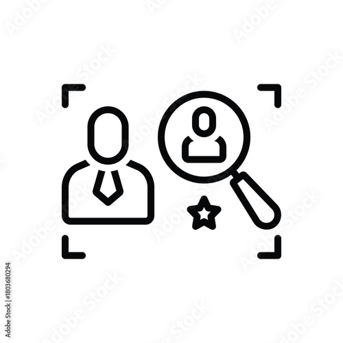 Black line icon for audience identification