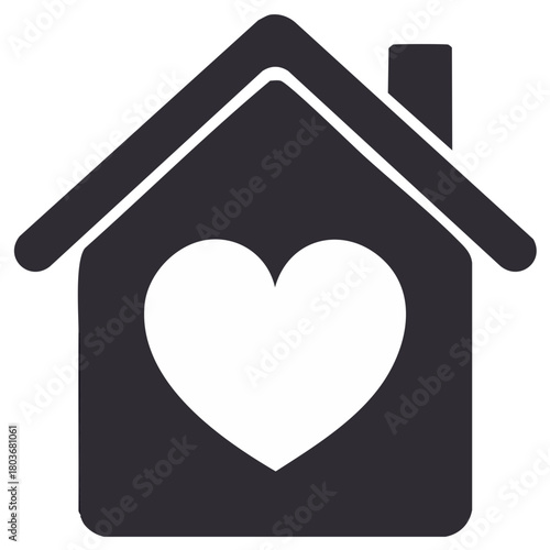 Home sweet home with heart shape symbolizing love and family care concept