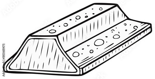 Stylized gold bar illustration in black and white, for wealth and financial concepts