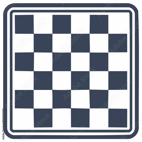 Checkered chess board illustration. Black and white graphic design for strategy.