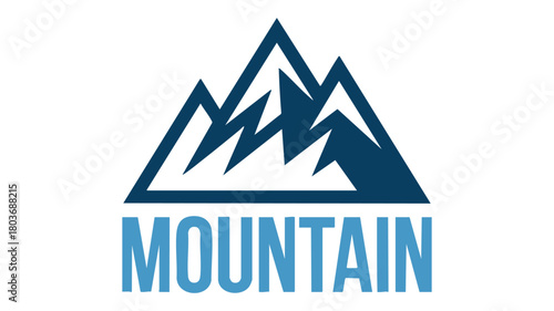 Blue mountain peak logo design