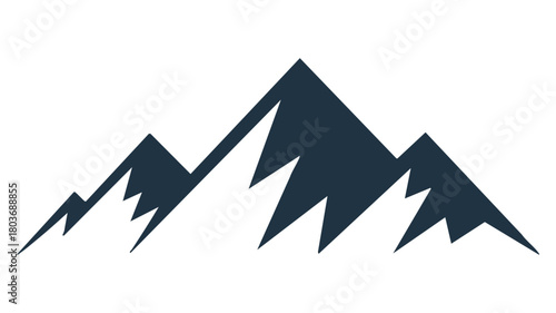 Alpine mountain silhouette icon
