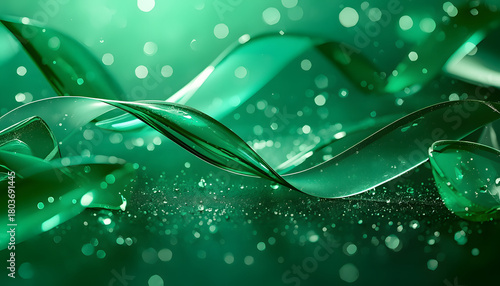 A premium emerald-green abstract background with glowing highlights and festive depth — ideal for holiday campaigns and nature-inspired New Year visuals.