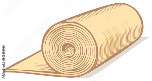 Engraved Roll of Material Illustration: Texture Design and Packaging Concept
