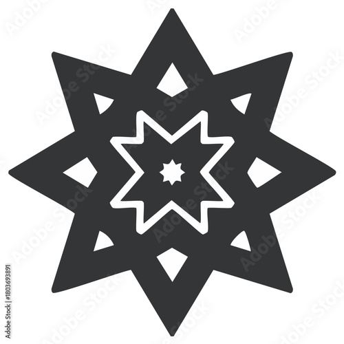 Geometric Starburst Pattern Abstract Design Symbol