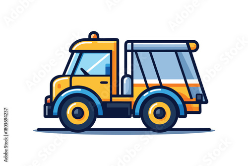 Utility Service Truck Vector Illustration