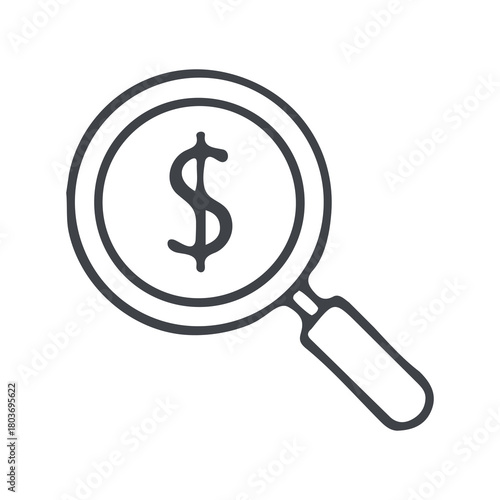 Handdrawn Magnify Business icon symbols Sales Logo