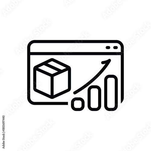 Black line icon for demand forecasting