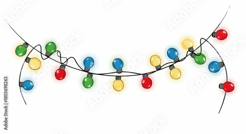 christmas tree decorations Christmas Light Garland Vector | Festive Holiday Bulb Decoration Design