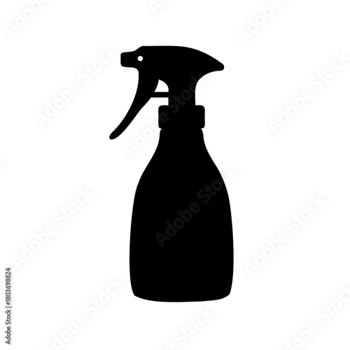 Spray bottle silhouette icon for cleaning, gardening, home Vector, illustration
