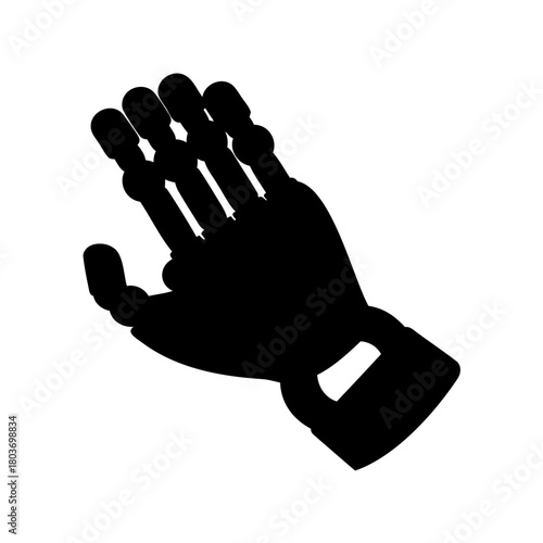 Robotic hand silhouette in flat design style icon illustration Vector, illustration