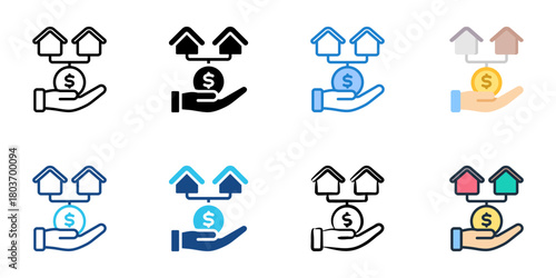 Second mortgage icon set multiple style collection 
