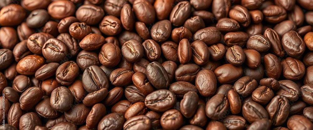 Fototapeta premium Close-up of raw cocoa beans, rich brown hues, textured surface, bitter, background
