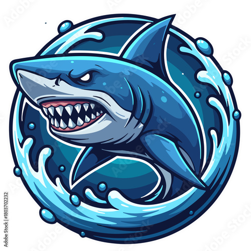 A WILD blue shark LOGO THAT REFLECTS POWER, BEAUTY AND HIGH PERFORMANCE FOR ESPORTS	