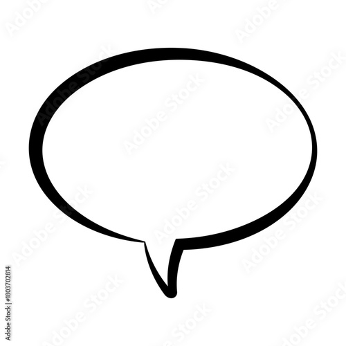 ポップな黒色の吹き出しイラスト