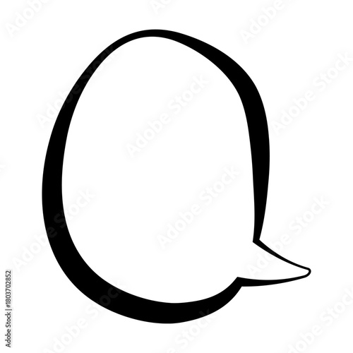 黒い縁取りによるシンプルなコメント用吹き出しのイラスト