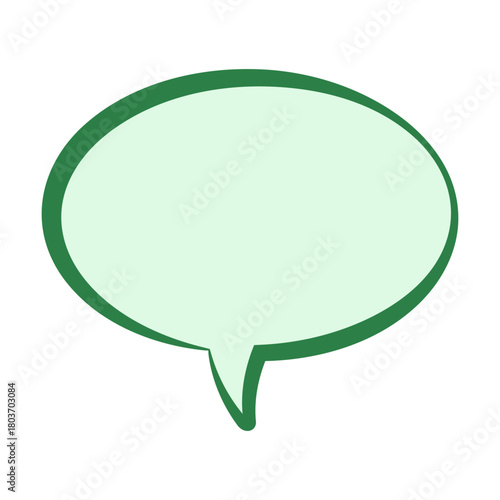 緑色の吹き出しのシンプルなイラスト