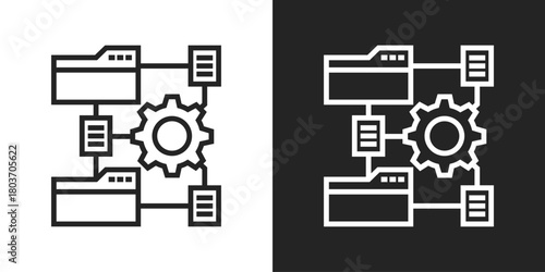 File System Icon In Black And White Line Style