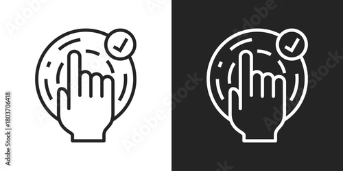 Biometric Icon In Black And White Line Style
