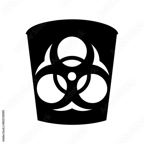Biohazard waste bin symbol for hazardous disposal vector Vector, illustration