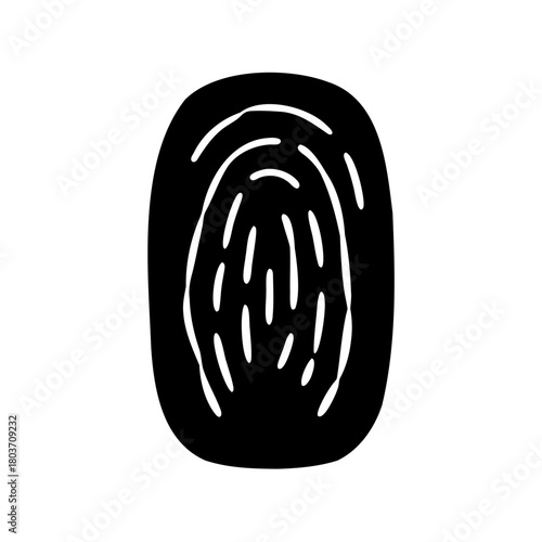 Digital security fingerprint icon for identity protection Vector, illustration