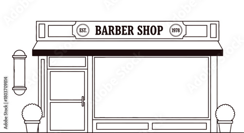 Classic barbershop facade offers traditional grooming services today