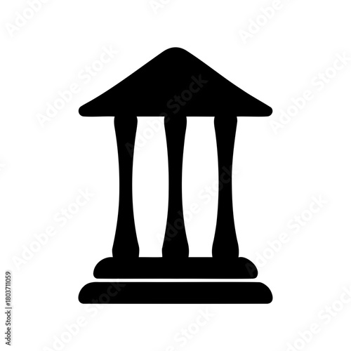 Classical building icon for bank, law, justice, government Vector, illustration