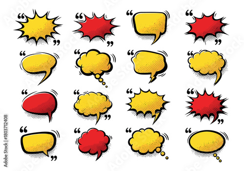 Colorful Cartoon Speech Bubbles Vector Illustration
