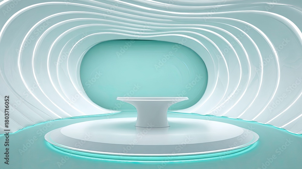 Obraz premium Abstract modern minimalist white display podium