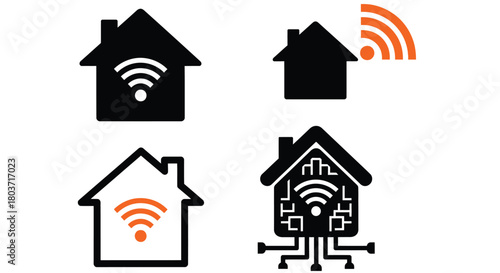 Smart home automation icons for modern connected living solutions