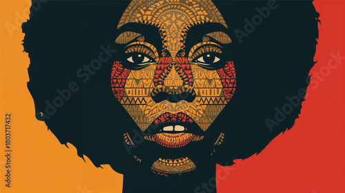 Elegant Afro Woman Illustration for Personal Branding.