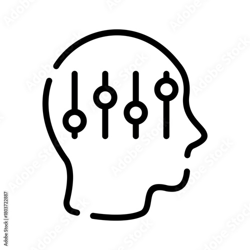 Mental health line icon. Self organization illustration.