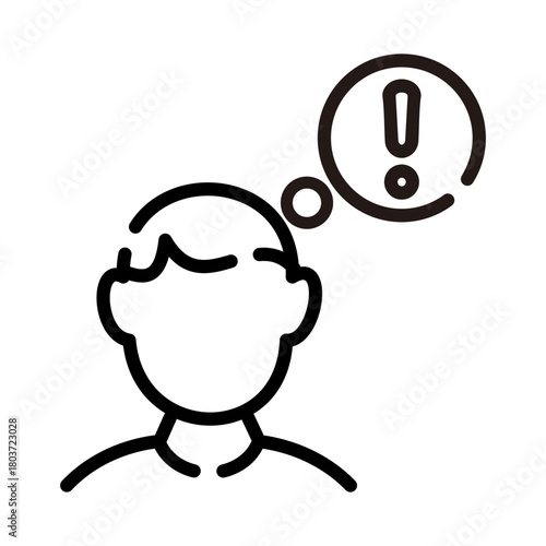 Mental health line icon. Depression illustration.