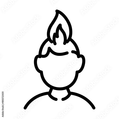 Mental health line icon. Anger Illustration.