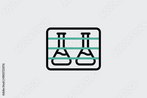 Laboratory flasks icon simple flat vector design science and chemistry concept for web and mobile apps isolated on white background