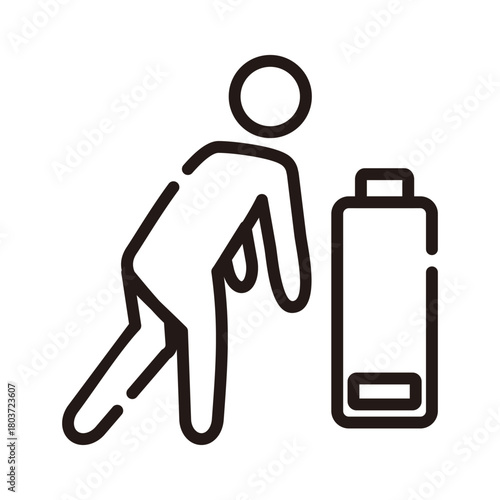 Mental health line icon. Burnout illustration.