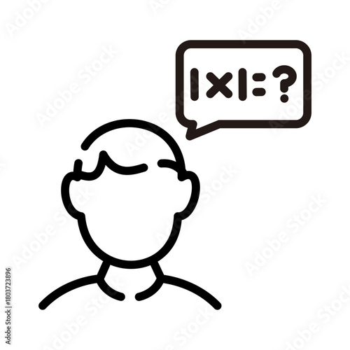 Mental health line icon. Dementia illustration.