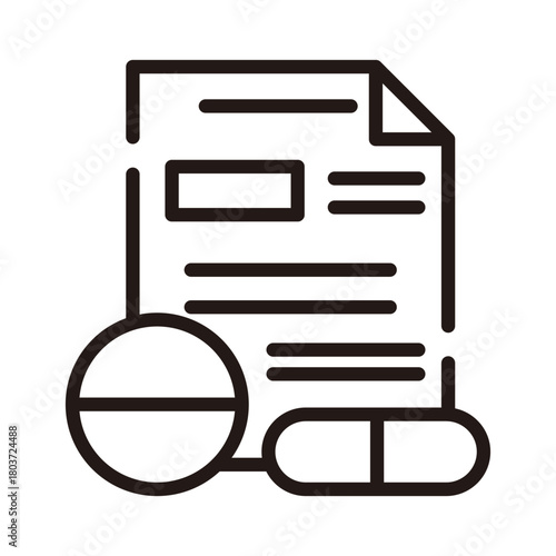 Mental health line icon. Prescription illustration.