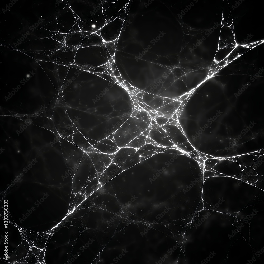 Naklejka premium close up of a spiderweb texture on black