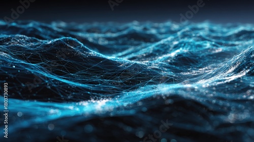 Waves of digital energy create a mesmerizing oceanic view showcasing the beauty of technology on water