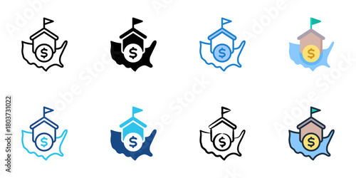 USDA loan icon set multiple style vector collection 
