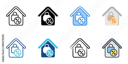 Rate lock icon set multiple style collection 

