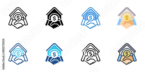 Assumption of mortgage icon set multiple style collection 
