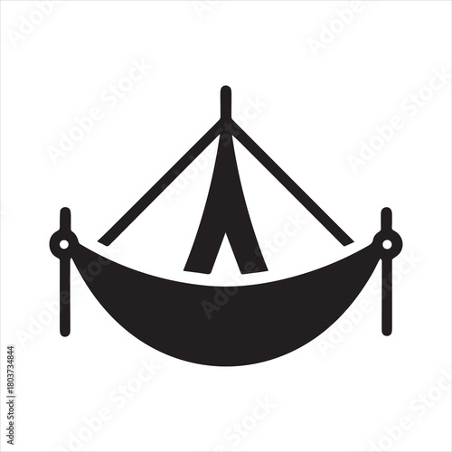 Camp Hammock Strap Icon Vector Illustration